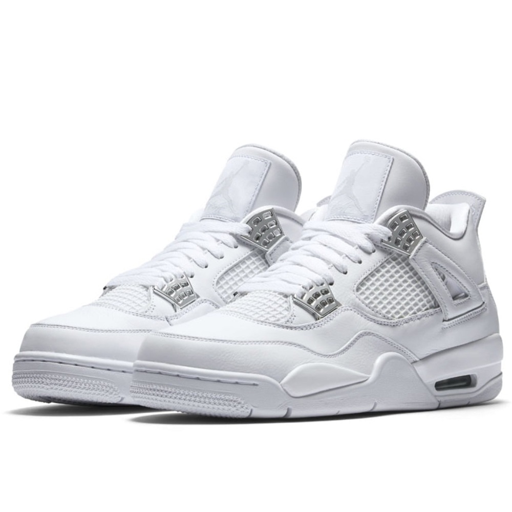 Jordan White and Silver Athletic Shoes
